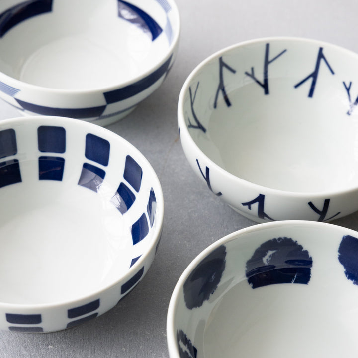 Modern Japanese Style Wa Pattern Donburi Bowls