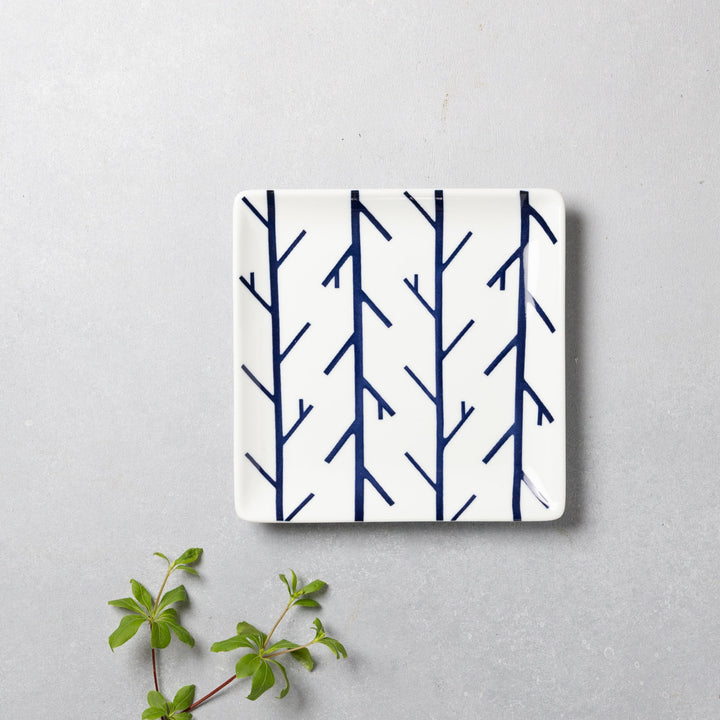 Modern Japanese Style Wa Pattern Square Side Plates Set of 2