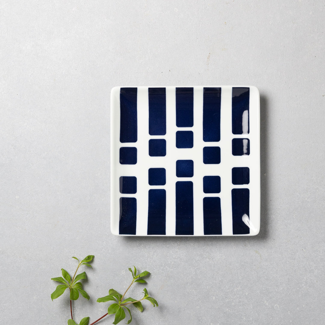 Modern Japanese Style Wa Pattern Square Side Plates Set of 2