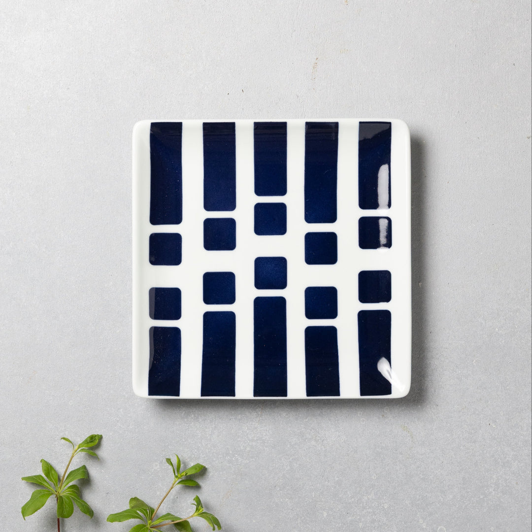 Modern Japanese Style Wa Pattern Square Side Plates