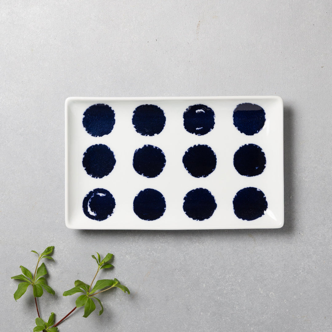 Modern Japanese Style Wa Pattern Rectangular Serving Plates Set of 2