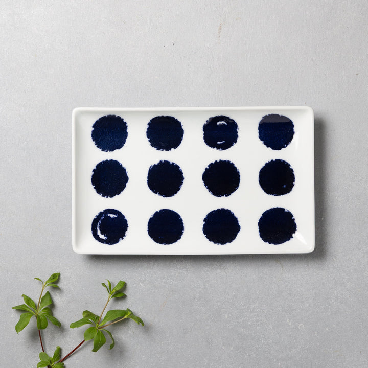 Modern Japanese Style Wa Pattern Rectangular Serving Plates Set of 2