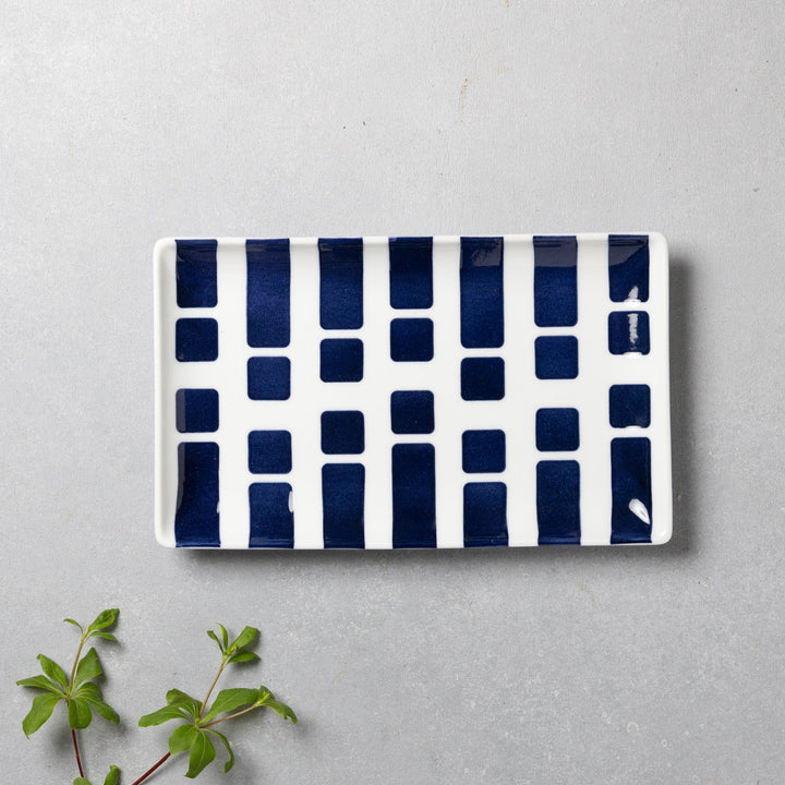 Modern Japanese Style Wa Pattern Rectangular Serving Plates