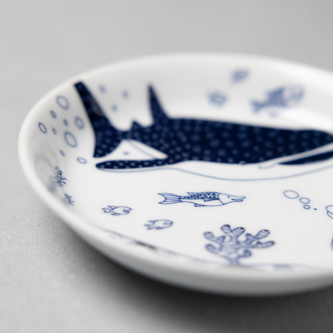 Modern Japanese Style Marine Small Appetizer Plates Set of 2