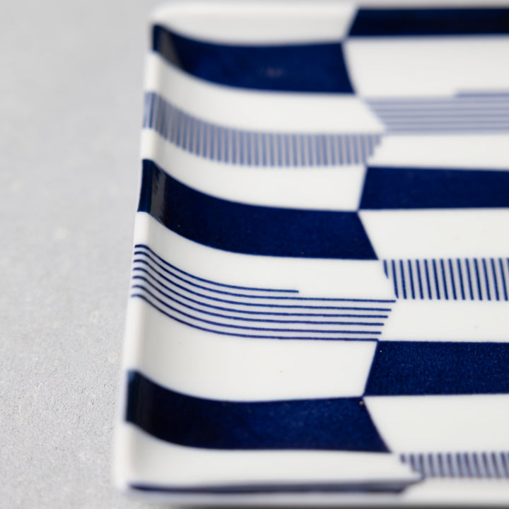 Modern Japanese Style Wa Pattern Rectangular Serving Plates Set of 2