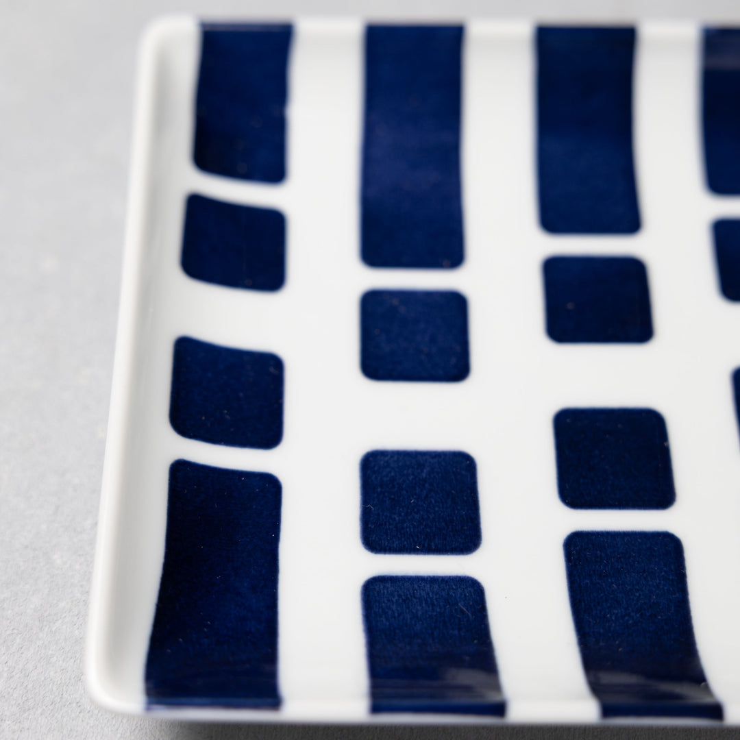 Modern Japanese Style Wa Pattern Rectangular Serving Plates Set of 2