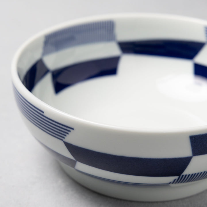 Modern Japanese Style Wa Pattern Donburi Bowls Set of 2