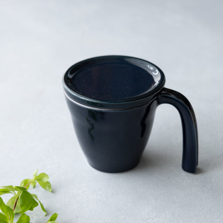 Modern Japanese Style Ceramic Kids Mug with a Lid