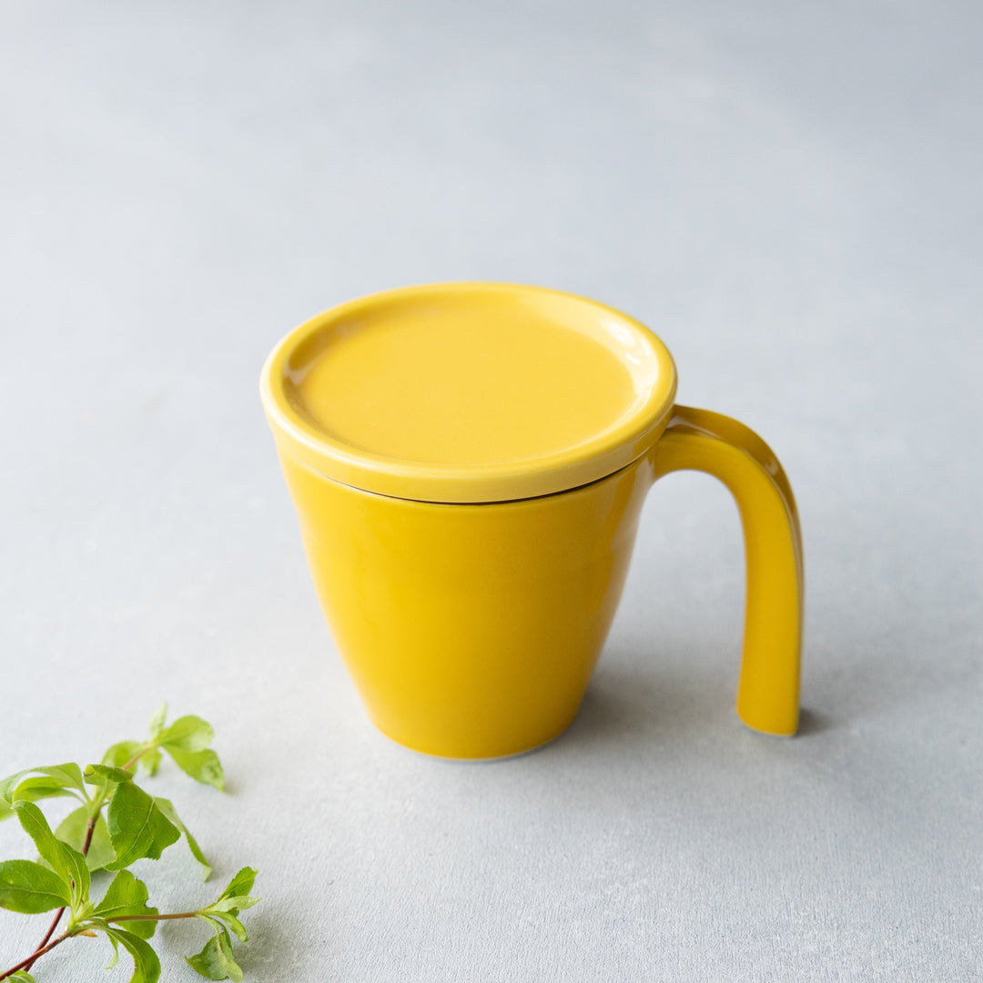 Modern Japanese Style Ceramic Kids Mug with a Lid