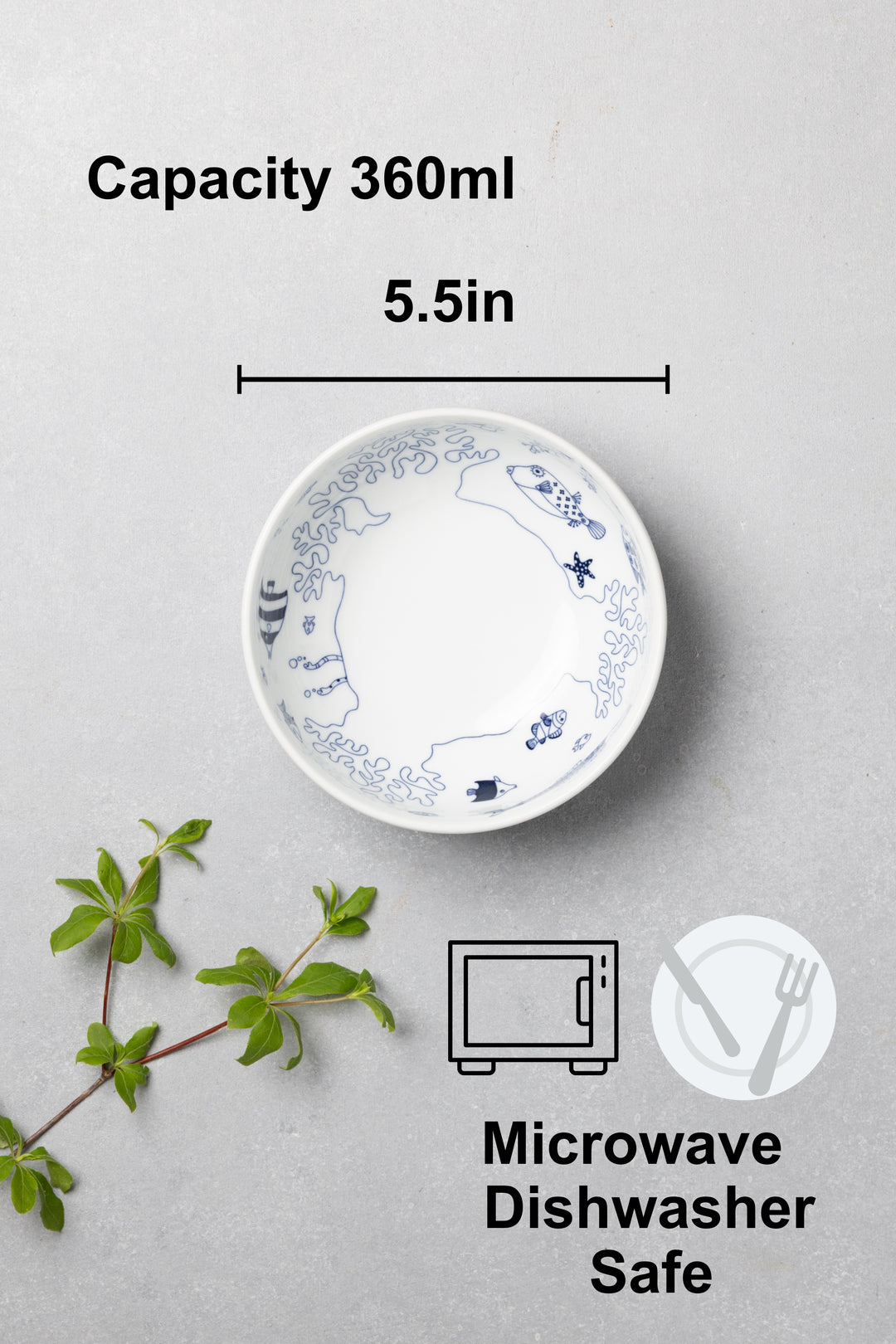 Modern Japanese Style Marine Cereal and Soup Bowl