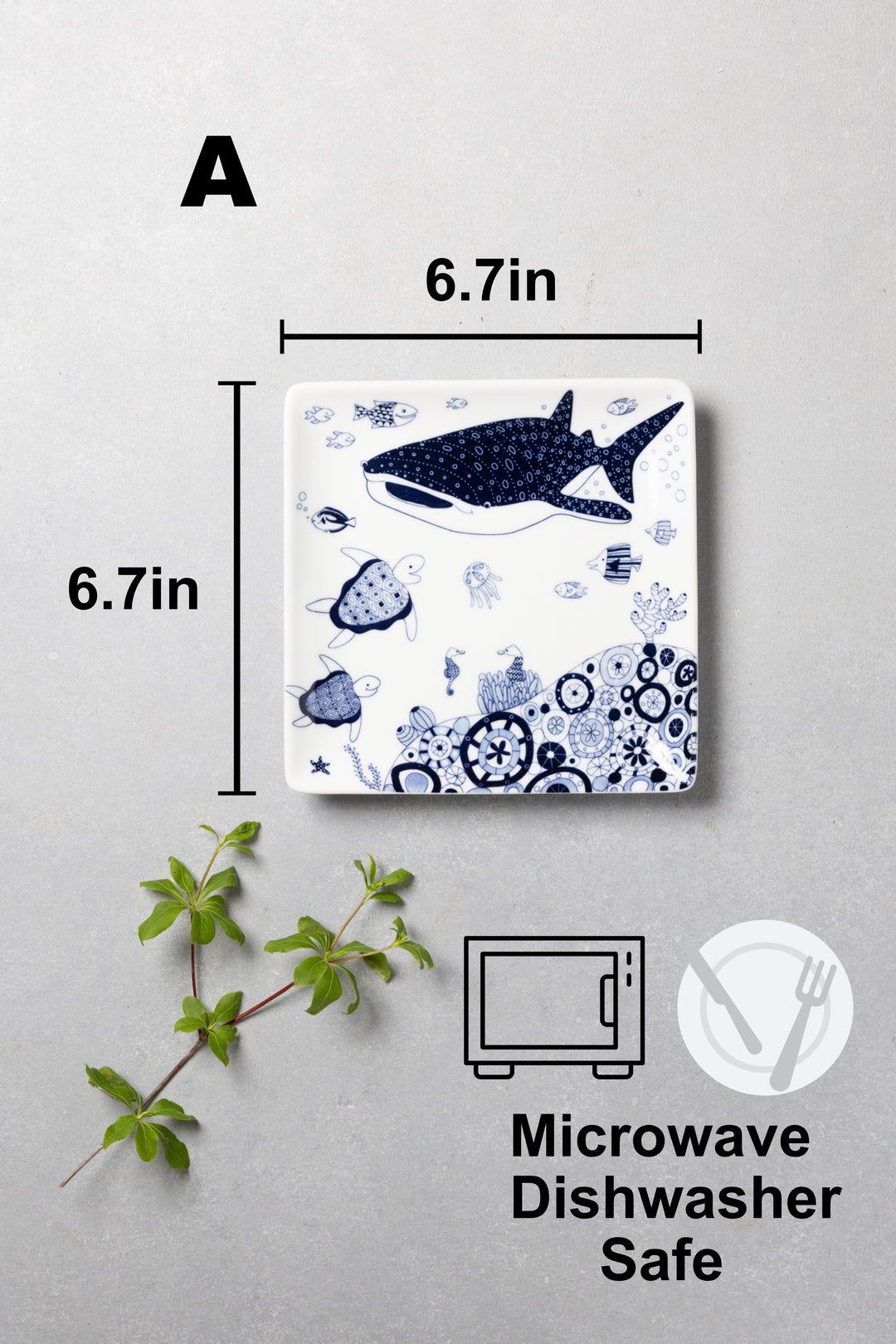 Modern Japanese Style Marine Square Side Plates