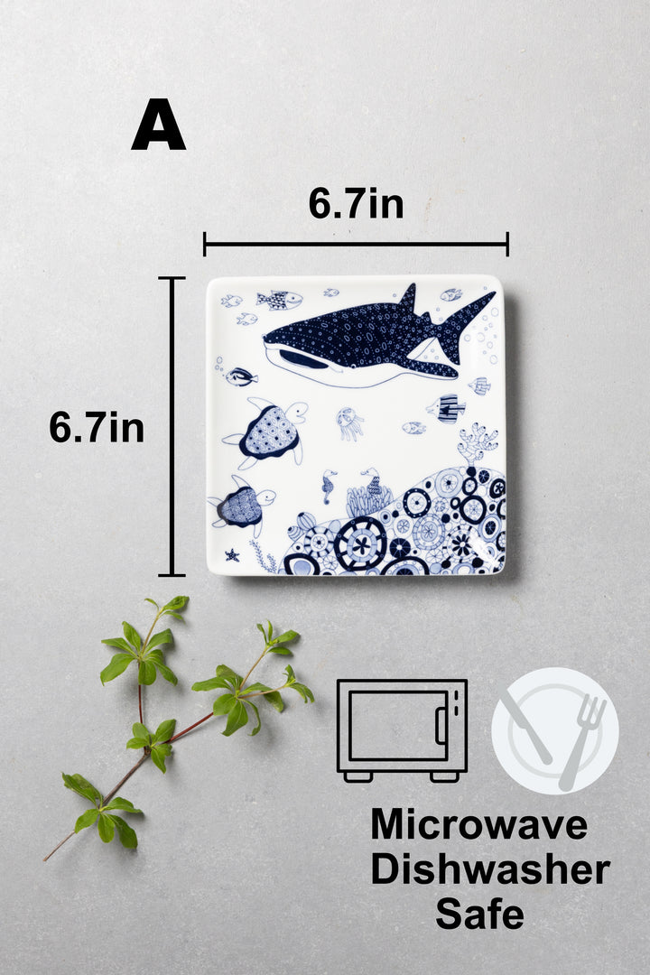 Modern Japanese Style Marine Square Side Plates