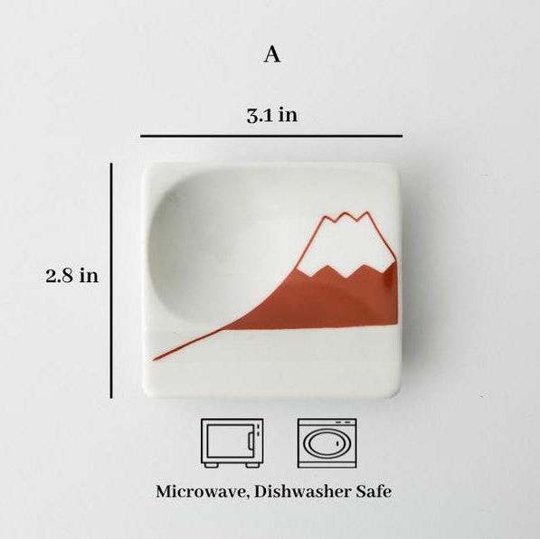 Modern Japanese Style Mini Handy Dishes with Red