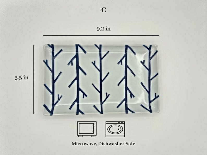 Modern Japanese Style Wa Pattern Rectangular Serving Plates