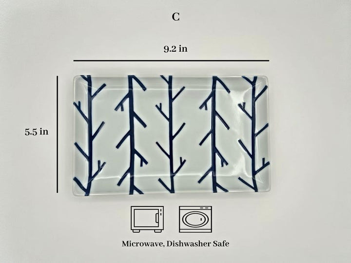 Modern Japanese Style Wa Pattern Rectangular Serving Plates