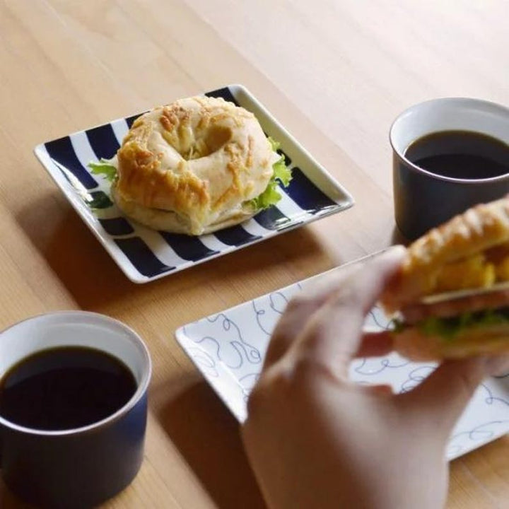 Modern Japanese Style Wa Pattern Square Side Plates