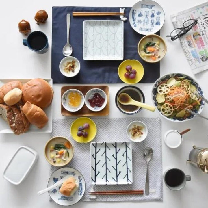 Modern Japanese Style Wa Pattern Square Side Plates
