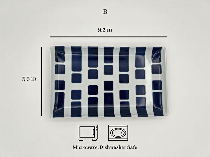 Modern Japanese Style Wa Pattern Rectangular Serving Plates