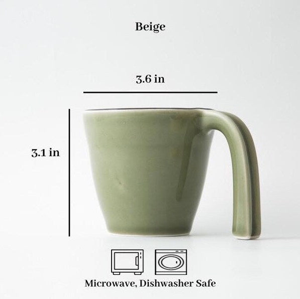 Modern Japanese Style Ceramic Kids Mug with Stable Handle