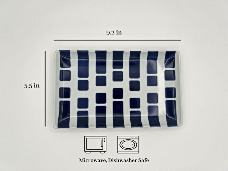 Modern Japanese Style Wa Pattern Rectangular Serving Plates Set of 2