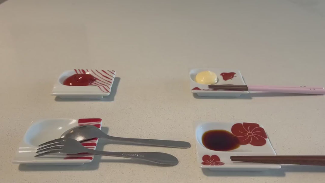 Modern Japanese Style Mini Handy Dishes with Red
