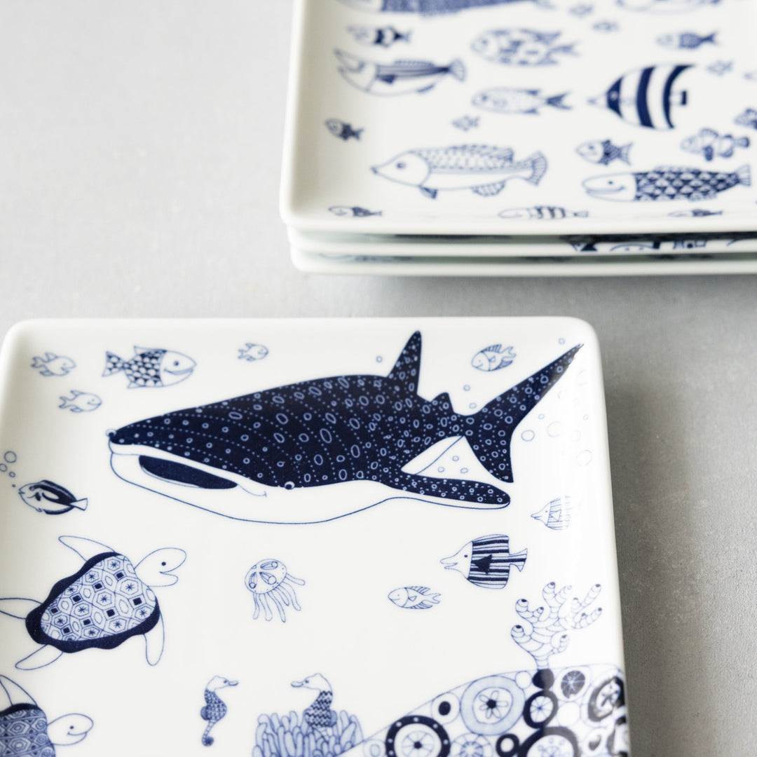 Modern Japanese Style Marine Square Side Plates