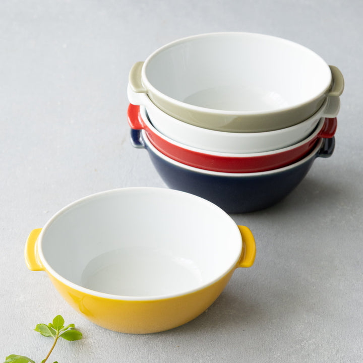 Modern Japanese Style Kids Snack and Soup Bowl with Handle