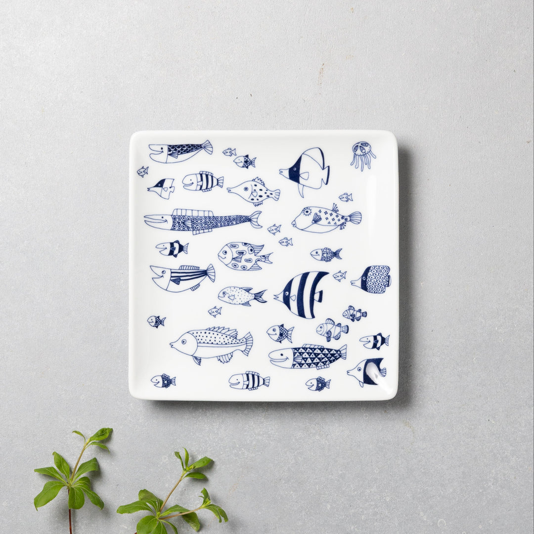 Modern Japanese Style Marine Square Side Plates