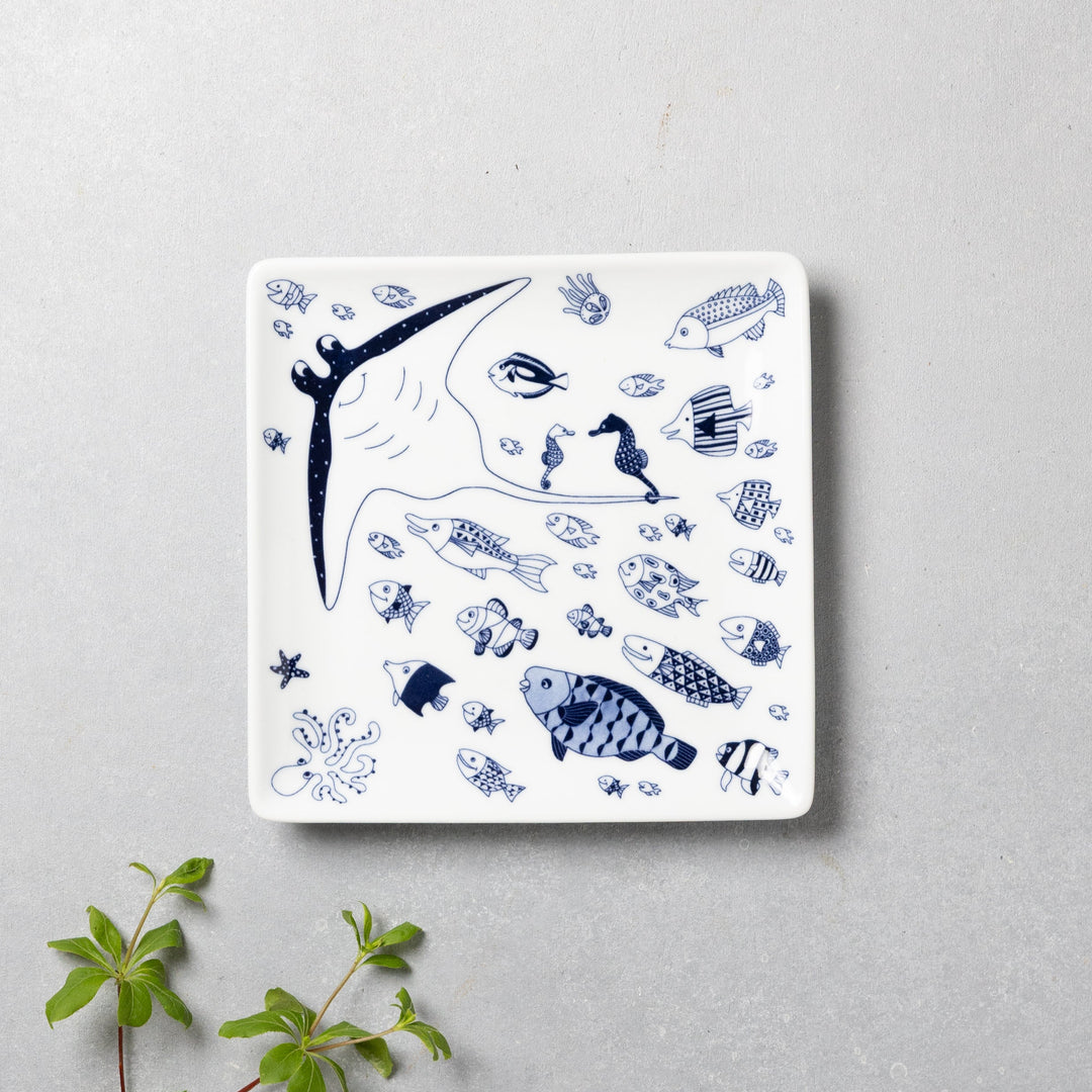 Modern Japanese Style Marine Square Side Plates