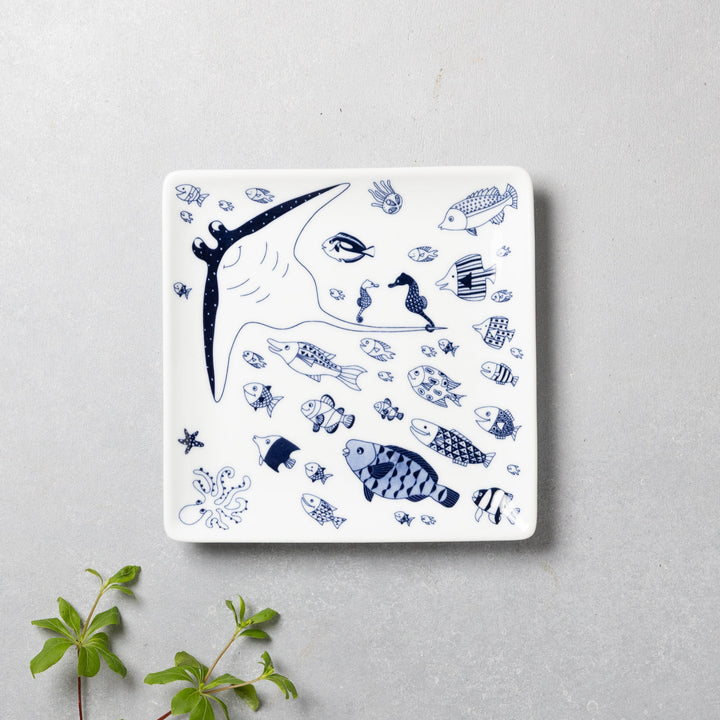 Modern Japanese Style Marine Square Side Plates