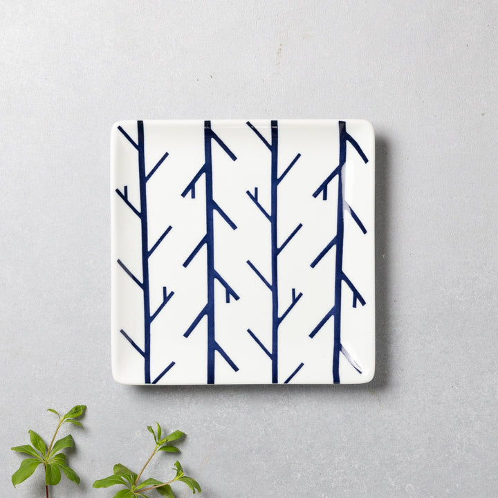 Modern Japanese Style Wa Pattern Square Side Plates
