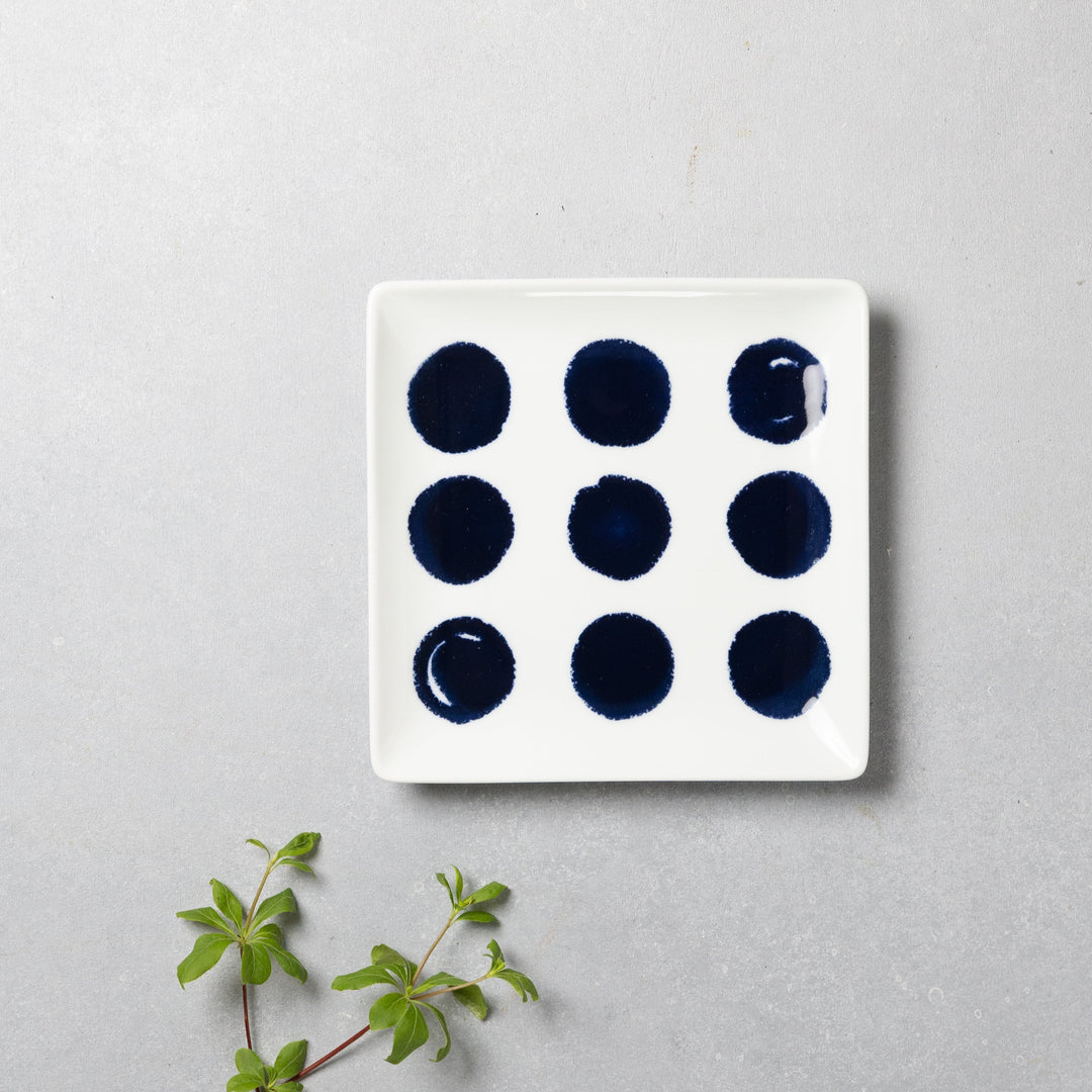 Modern Japanese Style Wa Pattern Square Side Plates Set of 2