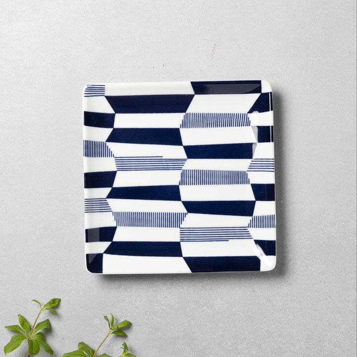 Modern Japanese Style Wa Pattern Square Side Plates