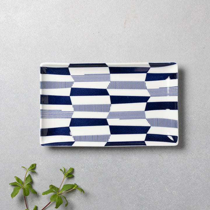 Modern Japanese Style Wa Pattern Rectangular Serving Plates