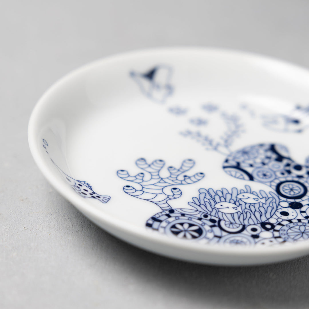 Modern Japanese Style Marine Small Appetizer Plates Set of 2