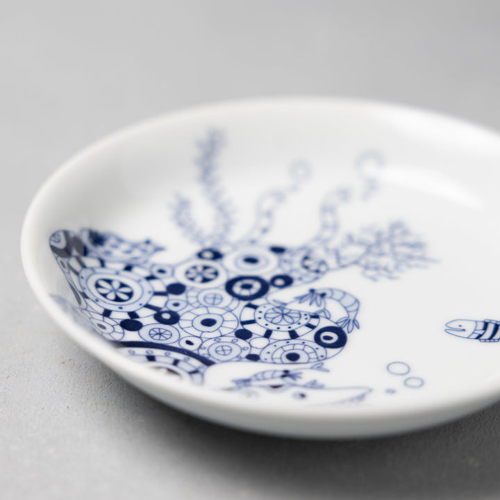 Modern Japanese Style Marine Small Appetizer Plates Set of 2