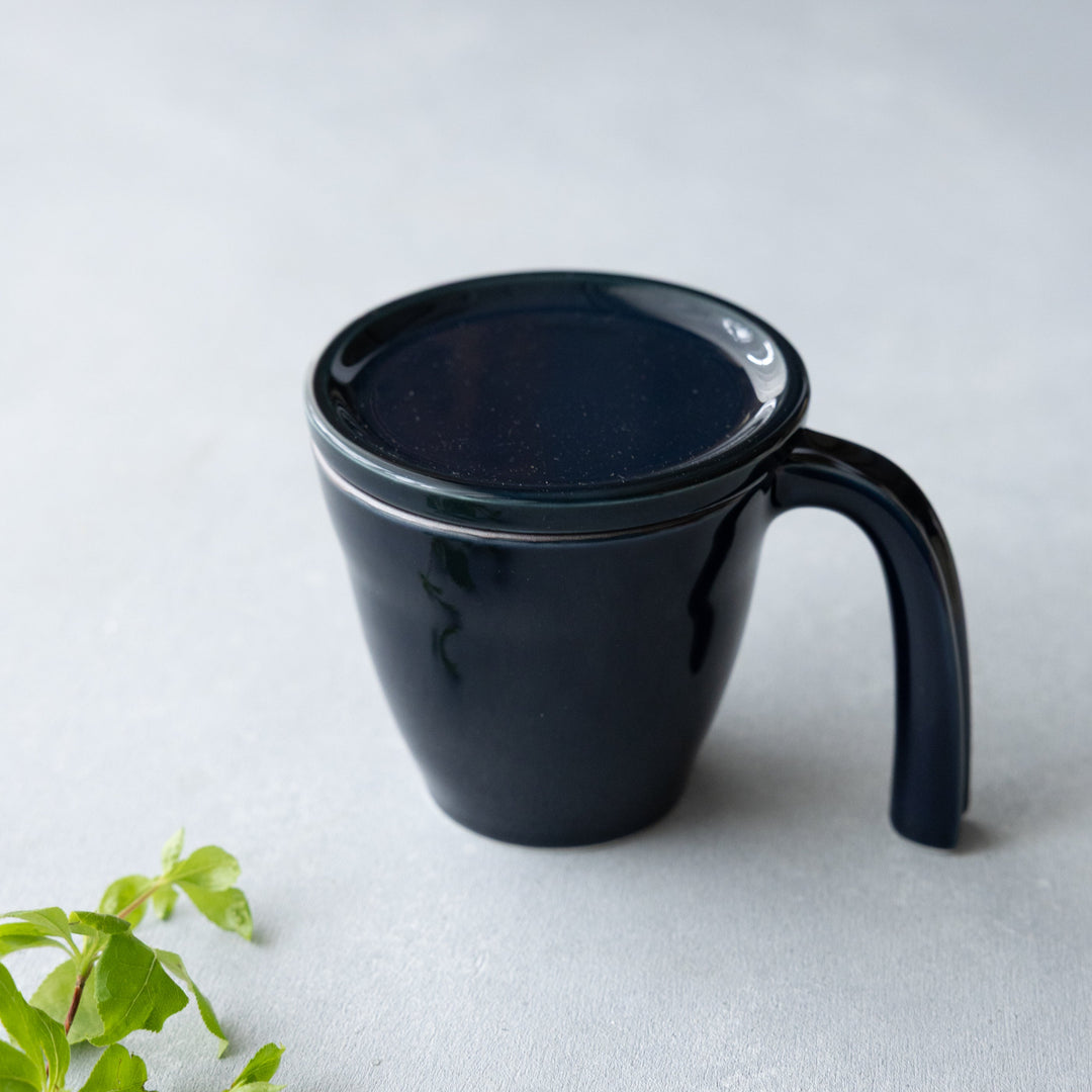 Modern Japanese Style Ceramic Kids Mug with a Lid