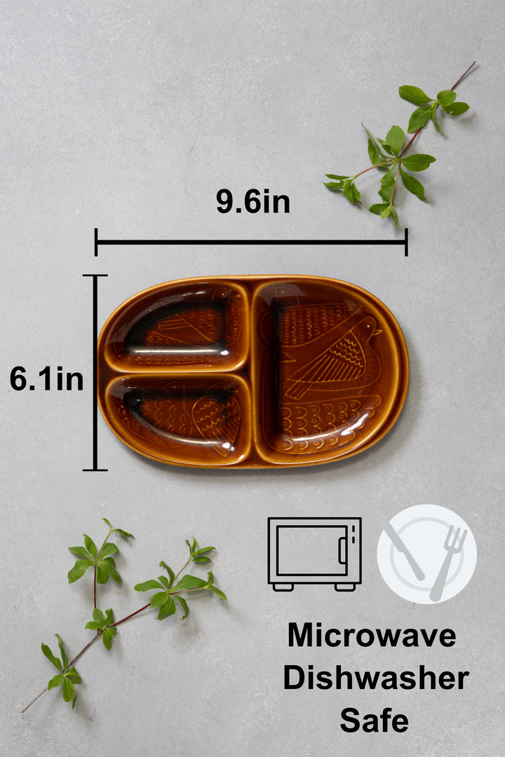 HASAMI | Kids Divided Plate with Bird Design