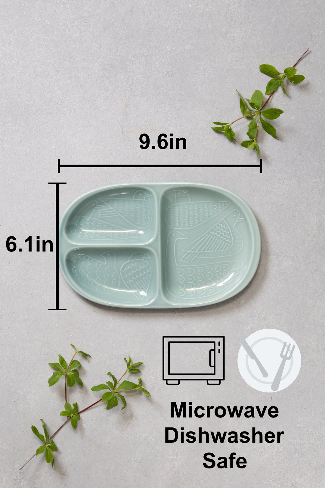 HASAMI | Kids Divided Plate with Bird Design