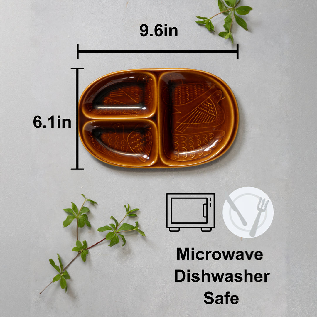 HASAMI | Kids Divided Plate with Bird Design