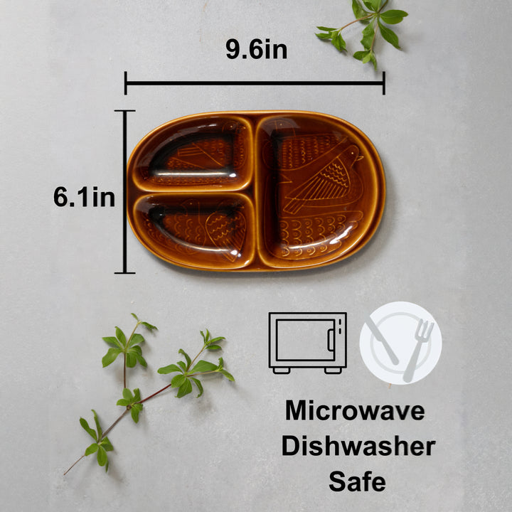 HASAMI | Kids Divided Plate with Bird Design