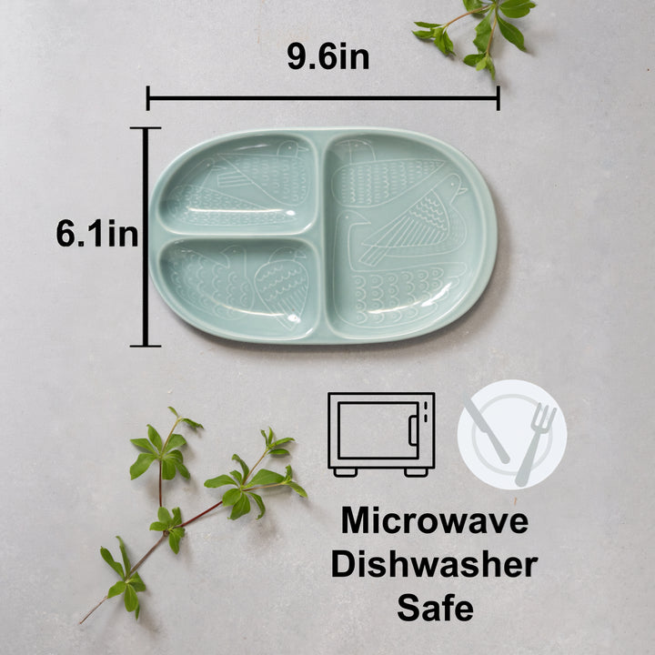 HASAMI | Kids Divided Plate with Bird Design