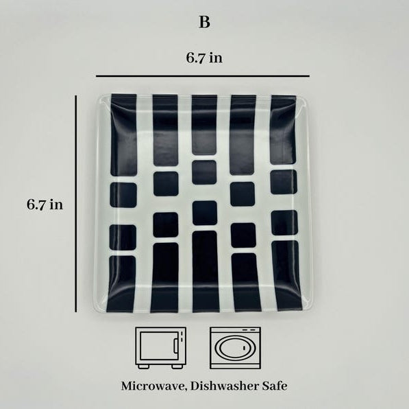 Modern Japanese Style Wa Pattern Square Side Plates