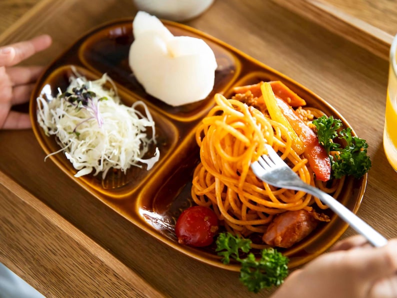 Modern Japanese Style Bird Design 3-Compartment Kids Plate