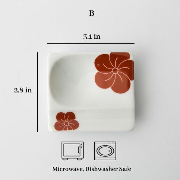 Modern Japanese Style Mini Handy Dishes with Red