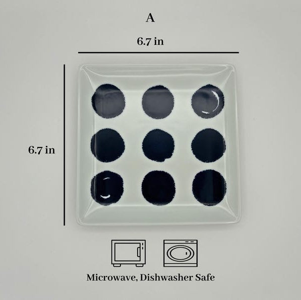 Modern Japanese Style Wa Pattern Square Side Plates