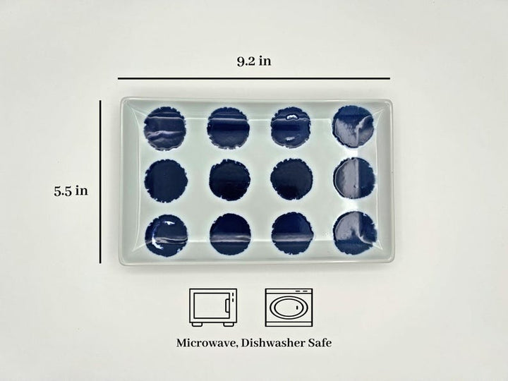 Modern Japanese Style Wa Pattern Rectangular Serving Plates Set of 2