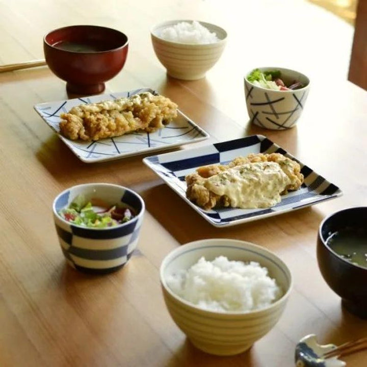 Modern Japanese Style Wa Pattern Square Side Plates Set of 2