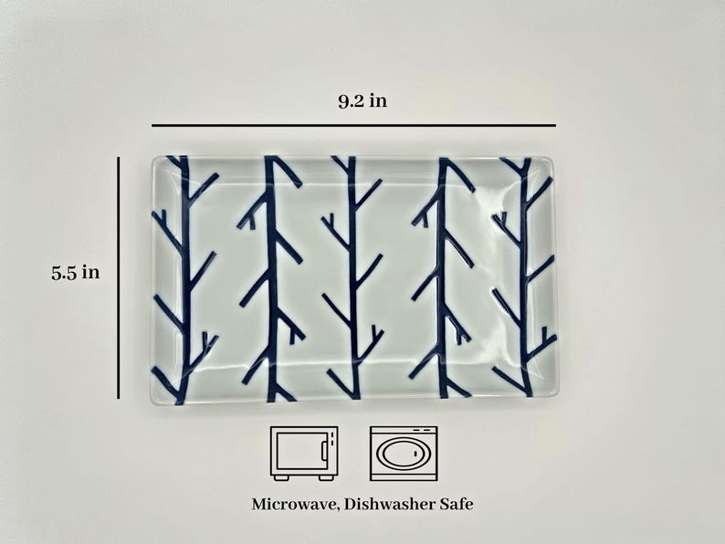 Modern Japanese Style Wa Pattern Rectangular Serving Plates Set of 2