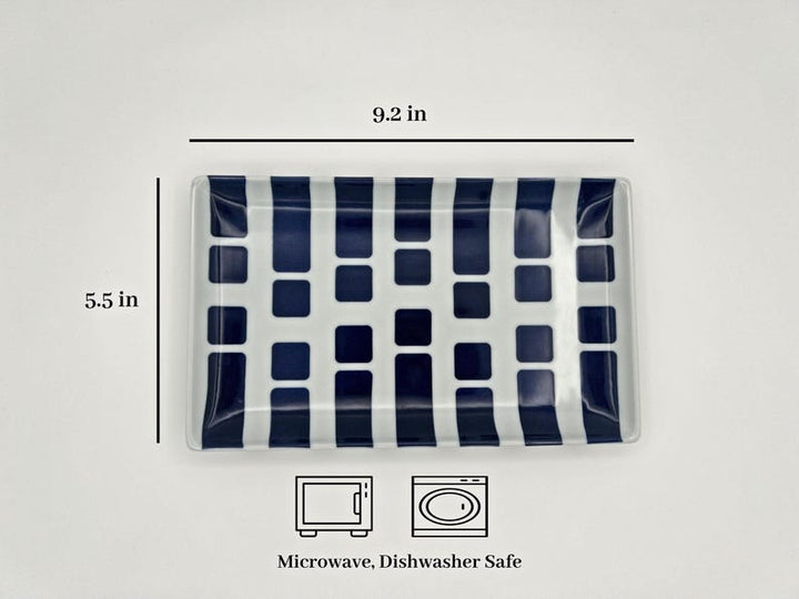 Modern Japanese Style Wa Pattern Rectangular Serving Plates Set of 2